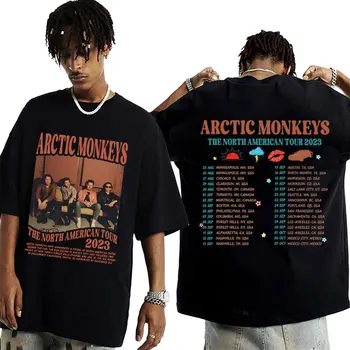 Рок-группа Arctic Monkeys Music Concert Tour Футболка для Мужчин Женщин Винтажная Хип-Хоп Панк Футболка Модные Негабаритные Футболки Уличная Одежда