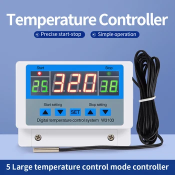 XH-W3103 Цифровой Датчик Температуры Измерительный Контроллер 5000 Вт 30A Автоматический Нагревательный Термостат Переменного Тока 220 В Аквариумный Терморегулятор