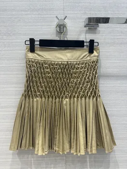 Плиссированная юбка ручной работы с защемленными складками, трехмерный пошив, повседневная мода 2023, лето, новый стиль 0328
